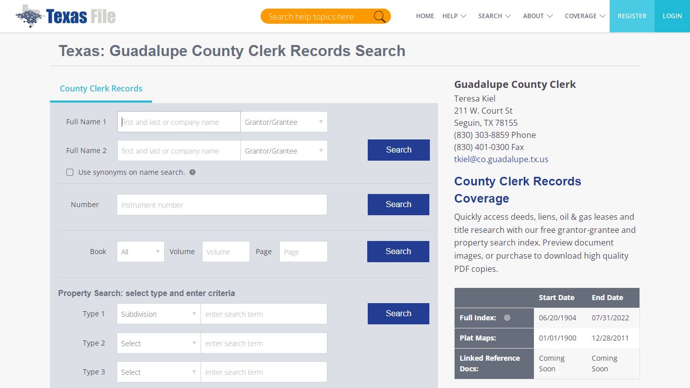 Guadalupe County Clerk Records Search | TexasFile